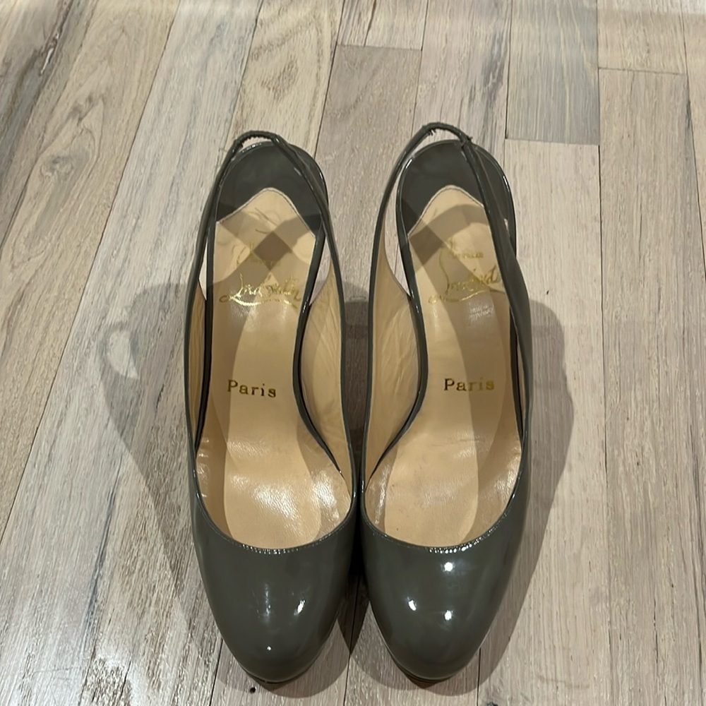 Christian Louboutin slingback heels - Grey